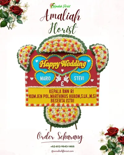 Karangan Papan Bunga Pernikahan di Sudimampir
